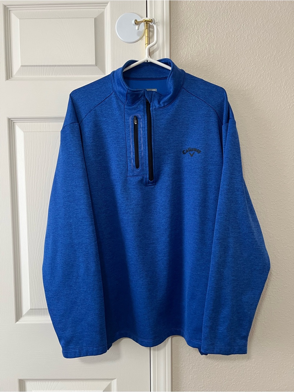Callaway Golf Blue Heather Quarter Zip Fleece Performance Pullover XXL